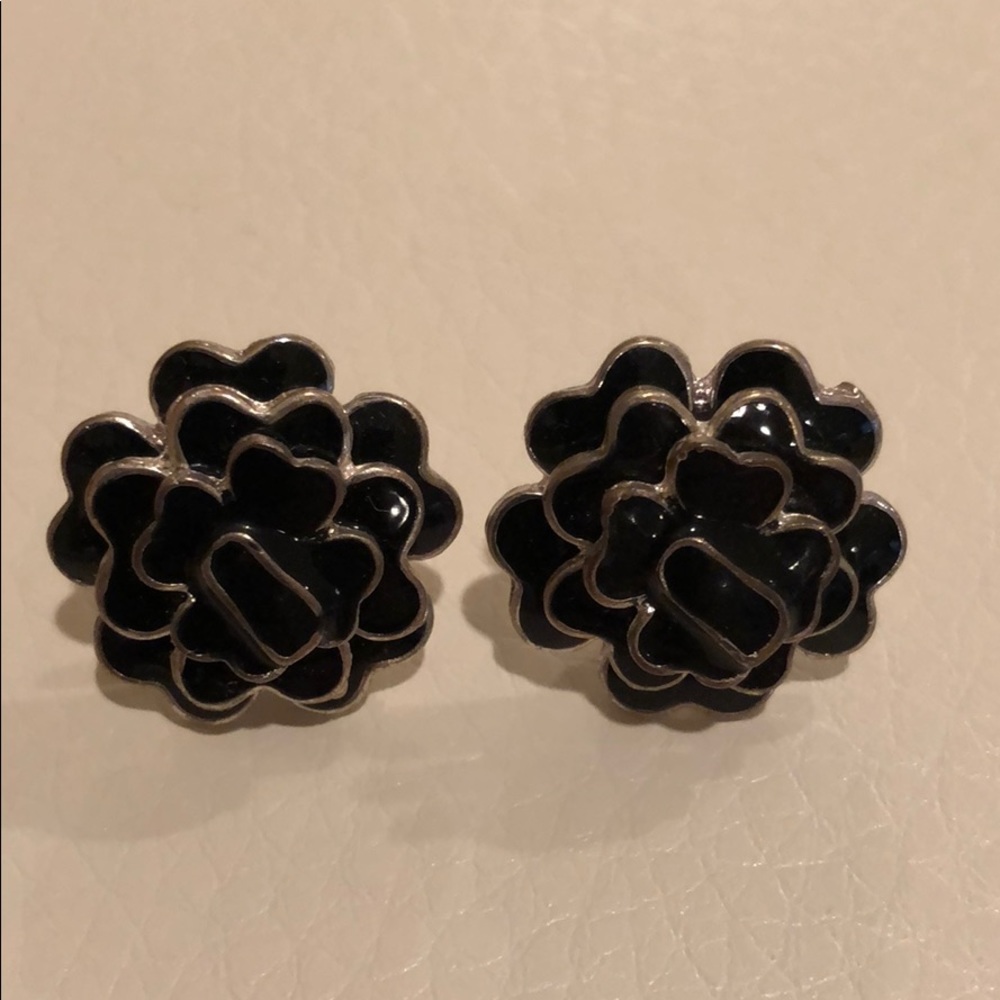Black Flower Earrings